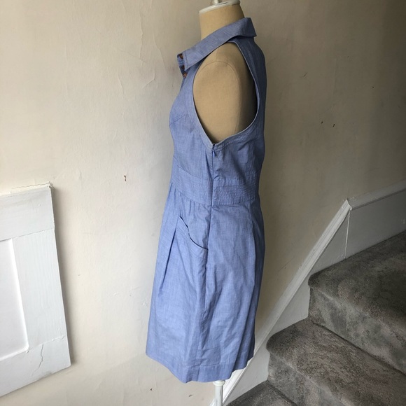 Shoshanna Cotton Sleeveless Shirt Dress w/ Pockets - Picture 3 of 10